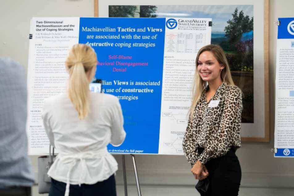 Lily Kedzuch (Stiner Scholar) presenting a research poster